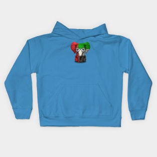 Baby Elephant with Glasses and UAE Flag Kids Hoodie